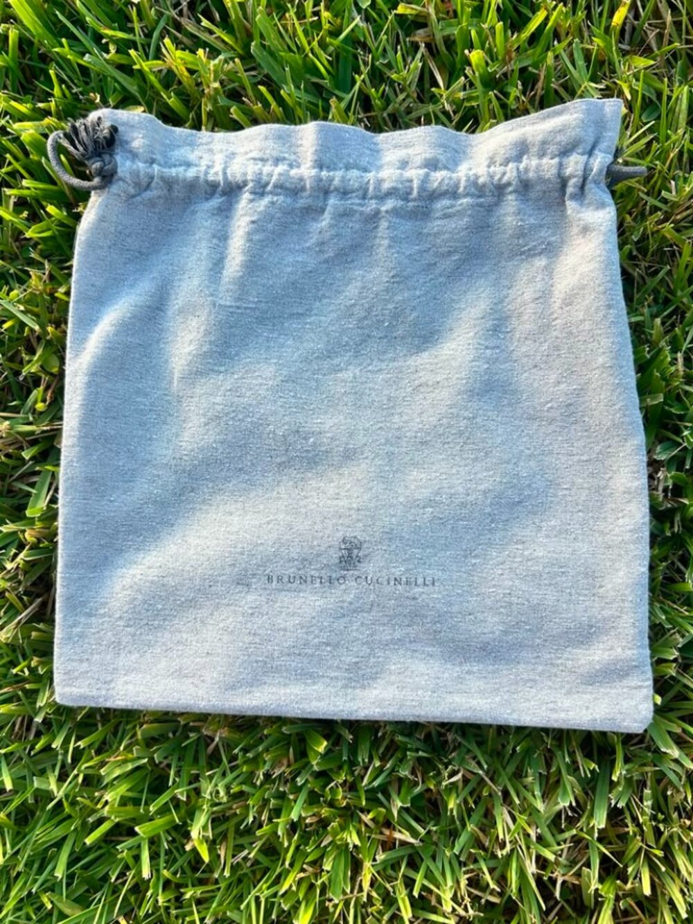 Brunello Cucinelli Dust Bag Gray Cotton Canvas Made in Italy 13.5x13.25 Luxury